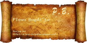 Plevo Bogáta névjegykártya